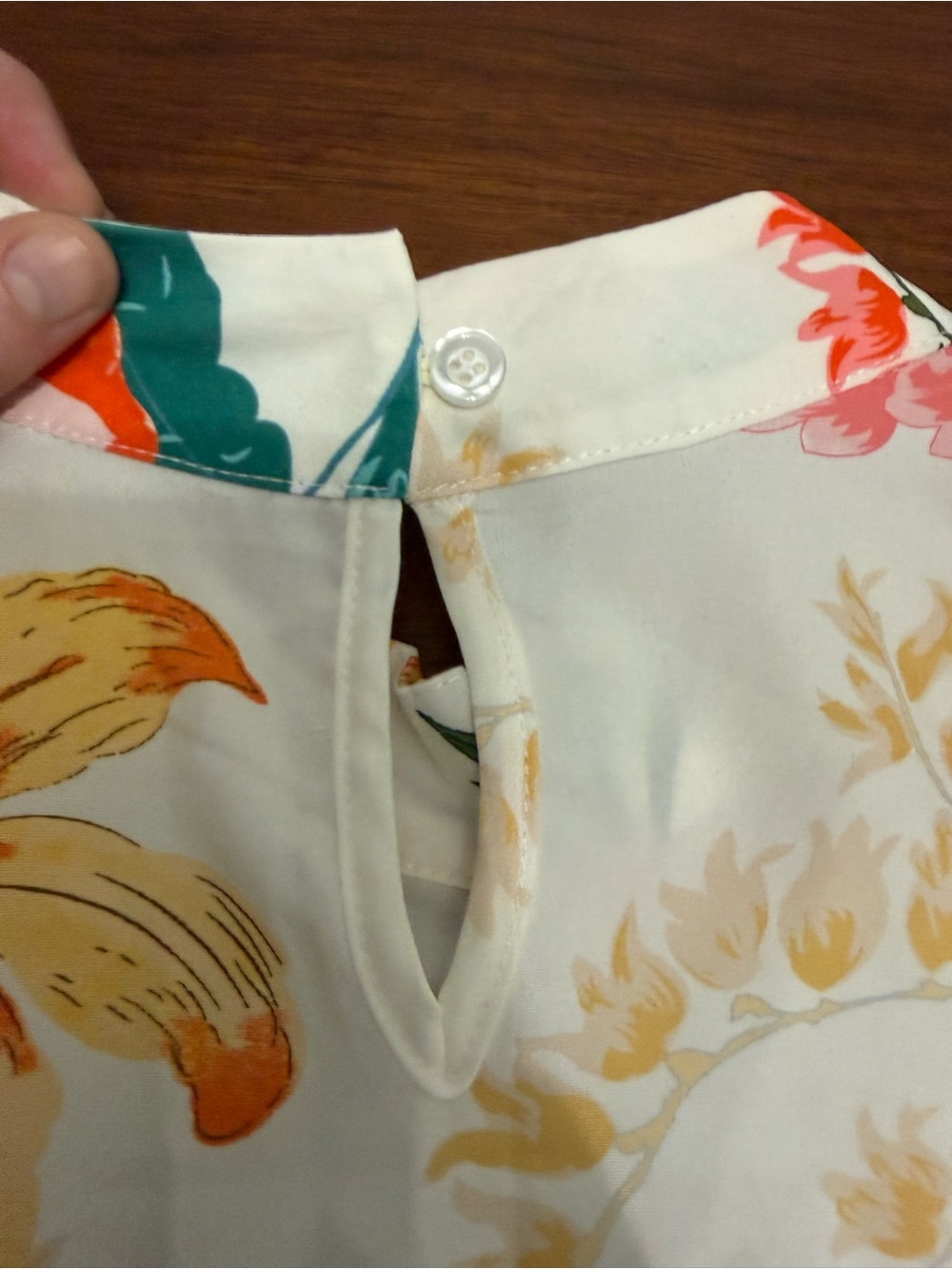 Cream Floral Ruffle Dress - Picture 3 of 6